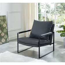 Shop faux leather accent chairs from ashley furniture homestore. Ih Casa Decor Modern Grey Faux Leather Accent Chair Set Of 1 Pl 1094gy Rona
