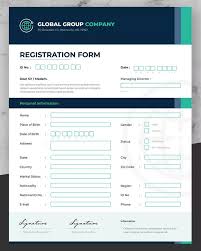 Business Registration Form By Afahmy On Envato Elements Registration Form Form Design Corporate Brochure Design