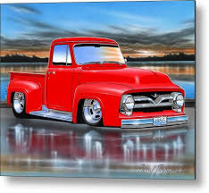 Image result for Medium Red 1955 Truck