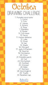 October Drawing Challenges 30 Day Drawing Challenge For Kids And Adults Natural Beach Living 30 Day Drawing Challenge Drawing Challenge Art Journal Challenge