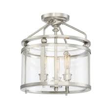 Quoizel Norfolk 11 87 In Brushed Nickel Casual Transitional Semi Flush Mount Light Lowes Com In 2020 Semi Flush Mount Lighting Flush Mount Lighting Semi Flush Ceiling Lights
