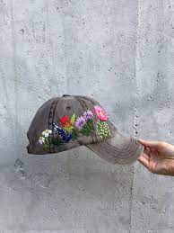 Hand Embroidered Hat Embroidered Flower Hat Embroidery Hat Etsy Embroidered Flowers Hand Embroidered Hat Custom Embroidered Hats