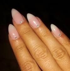 Ombre nails create the illusion of change in shades and colors. Almond Nails Babyboomer Ombre French Natural Nails Swarosky Crystal Natural Nails Almond Nails Ombre French
