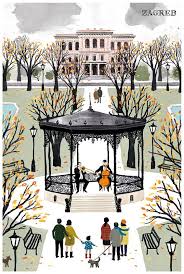 Postcards Of Zagreb 2016 On Behance Zagreb Naive Art Croatia Pictures