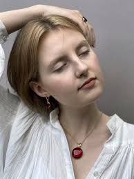 Silver Gold-plated & Cherry Amber Collier With Filigree Underside, Crown  Cut Baltic Amber Gemstone, Elegant, Classic