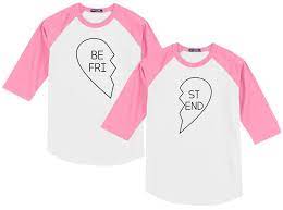 Best Friends Valentine Or Any Occasion Heart Raglan Baseball Style T Shirt Sizes Yxs To Adult Coordinating Family Set Outline Hearts