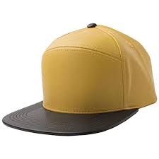 Yellow Black New Plain Flat Bill Faux Leather Snapback Panel Hat Baseball Cap Hip Hop Adjustable Us Seller Read Leather Snapback Panel Hat Baseball Hats