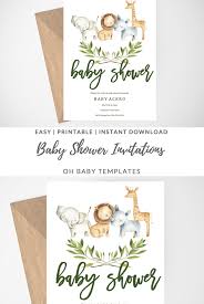 Safari Baby Shower Invitation Jungle Baby Shower Invitation Etsy Giraffe Baby Shower Invitations Baby Shower Invitations Etsy Printable Baby Shower Invitations
