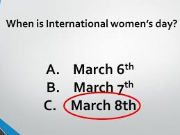 Select answer new delhi copenhagen san francisco new york. International Women S Day Quiz Teaching Resources