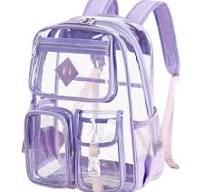 Mochila Transparente Stylifeo Para Escola Em Pvc Transparente Roxo