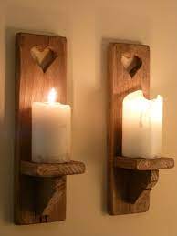 They are suited for standard taper candles and come in beautiful styles for any occasion or type of decor. Inside Wall Lanterns Wood Wall Sconce Wood Candle Holders Diy Candle Holder Wall Sconce