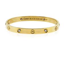 Third all our bracelet manufactured through high quality processes, and can compared with authentic,we have authentic package which is the first choice for gifts. Cartier 18k Yellow Gold Half Diamond Love Bracelet New Style