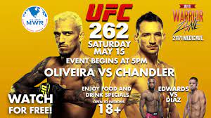 The early prelims will stream live exclusively on ufc's fight pass, with the prelims and main card airing live on bt sport 1 in the uk and espn+ in the us. View Event Ufc Fight 262 Ft Bliss Us Army Mwr