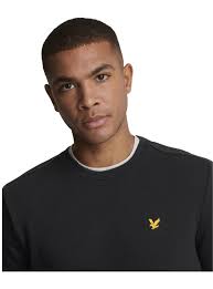 Lyle Scott Pullover Tape Crew Neck, schwarz
