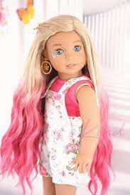 Coral Caramel American Girl Doll Ombre Wig Fits Most 18 Dollgotz Journey O Custom American Girl Dolls American Girl Doll Hairstyles American Girl Doll Pictures