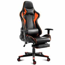 Costway Gaming Chair High Back Racing Recliner Office Chair W Lumbar Support Footrest Black Hw56577 The Home Depot Reclining Office Chair Racing Chair Gaming Chair
