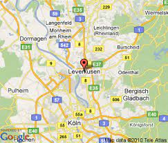 Rápido mapa de la ciudad español de leverkusen. Leverkusen Map