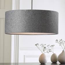 Short Drum Pendant Gray Felt Drum Pendant Lighting Drum Pendant Pendant Lighting Dining Room