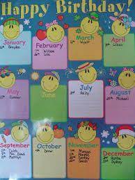 Classroom charts with fun colors brighten any classroom, and can be customized to fit the theme of your year. Time Table Bulletin Board Ideas For Pre Nursery Birthday Charts Birthday Chart Classroom Birthday Chart For Preschool