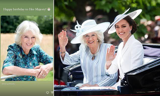 William and Kate share sweet birthday tribute to Queen Camilla as she turns  78 | Daily Mail Online
