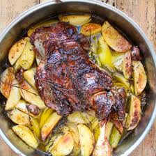 Tender Falling Off The Bone Juicy Greek Lamb Shoulder W Crispy Skin Cooked Together With P Cooking Lamb Shoulder Slow Roasted Lamb Shoulder Slow Roast Lamb
