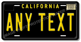 Black And Yellow California License Plate Frame California Any Text Month Year Personalized Custom Aluminum License Plate Tag License Plate Truck Gifts Novelty License Plates