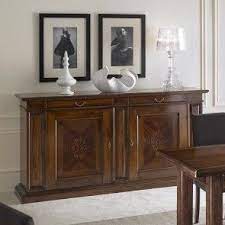 Credenza Classica Intarsiata Maddalena Legno Massello Finitura Noce Elegante Con Intarsi Garneroarre Credenza Legno Massello Credenza Legno Credenza Classica