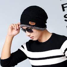 Men S Beanie Hat Scarf Set Knit Hat Warm Thick Winter Hat Black Ct185a4wg95 Mens Beanie Hats Scarf Set Mens Beanie