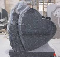 Blue Pearl Granite Angel Carving Monument Heart Headstone ...