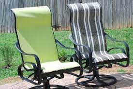 recover sling back chairs recover sling back chairs outdoor sling chair outdoor chairs diy patio chairs makeover