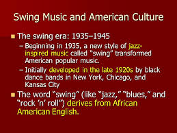 The decade between 1920 and 1930 marked many crucial events in jazz. In The Mood The Swing Era 1935 1945 Swing Music And American Culture The Swing Era 1935 1945 The Swing Era 1935 1945 Beginning In 1935 A New Style Ppt Download