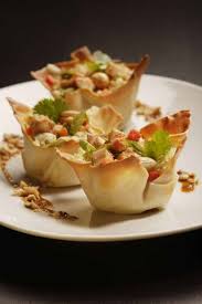 These chinese chicken salad wonton cups are just too good! Nut Your Everyday Asian Chicken Salad Cups Peanut Butter Lovers