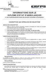 Du parcours de formation jusqu'au tâches à réaliser au quotidien related posts to lettre… july 14, 2021 Informations Sur Le Diplome D Etat D Ambulancier A Lire Imperativement Avant De Remplir Le Dossier D Inscription Pdf Free Download