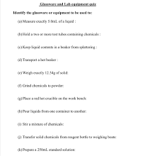 Glass is the classic and most common test. Solved Directions A Number Of Items That May Be Used In Chegg Com