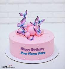Make their birthdays memorable and wonderful by sharing these beautiful birthday cake images. Butterfly Happy Birthday Cake With Name Edit