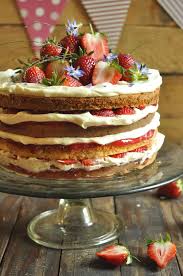 Hot Milk Vanilla Sponge Cake With Mousse And Strawberries Hot Milk Sponge Cake Recipe Vanilla Sponge Cake Sponge Cake Recipes