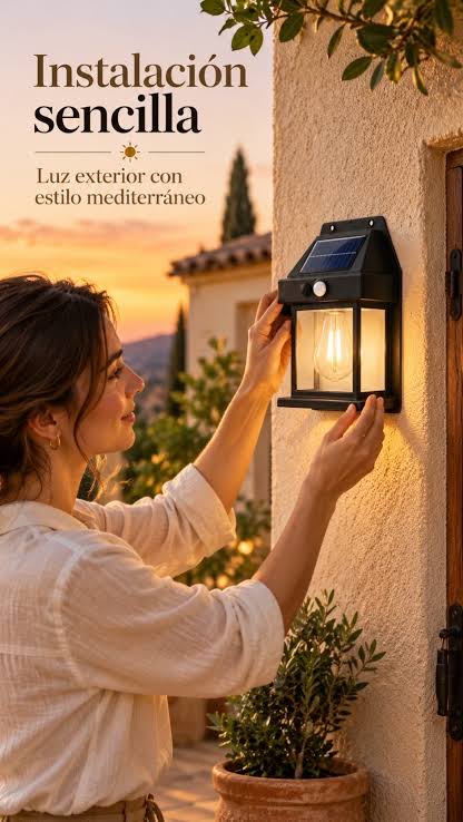 💡 Lámpara de pared solar retro con sensor de movimiento, totalmente i... | TikTok