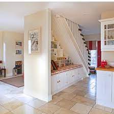 Neutral Open Plan Hallway Ideal Home Stairs In Living Room Open Plan Kitchen Living Room Open Stairs