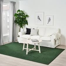 Sporup Vloerkleed Laagpolig Donkergroen 200x300 Cm Ikea Gray Apartment Decor Green Rug Living Room Green Room Decor