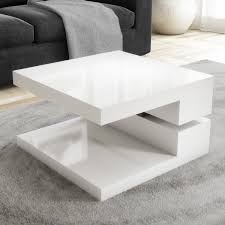 Coffee table (2) nest of tables (2) fireplaces (1) office desk (1) shelves (1) clear. White Gloss Coffee Table With Rotating Top Tiffany Furniture123