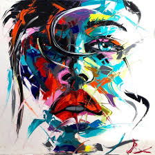 Artwork Par L Artiste Grec Vassilios Antonakos Portrait Abstrait Portrait Peinture Peinture Abstraite