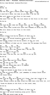 Michael Jackson Billie Jean W Guitar Chords Lyrics Capo 1st Fret Guitarchords Liedjesteksten Gitaarliedjes Ukulele Liedjes