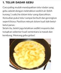 Kelebihan telur dadar ala warteg ini adalah akan membuat telur dadarnya menjadi gede dan tidak kempes setelah beberapa jam didiamkan. Sofea Resume Rm10 Su Twitter Siapa Dekat Sini Peminat Angkat Tangan Harini Sofea Akan Share Tips Cara Untuk Goreng Telur Yang Sedap Wajib Korang Cuba Cc Https T Co 5f43jggusj
