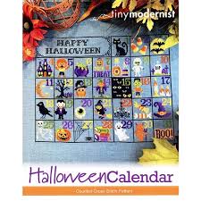 You will need to supply your own floss, fabric, etc. Halloween Calendar Cross Stitch Pattern Tiny Modernist Fat Quarter Shop