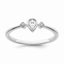 New listing14k white gold rings 0.98 ct natural diamond engagement promise ring size l 1/2. 14k Gold Diamond Pear Promise Ring Ridgewood Queens Ny
