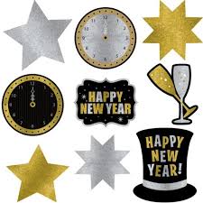 Glitter New Year S Cutouts 9ct New Years Eve Decorations New Years Decorations Newyear