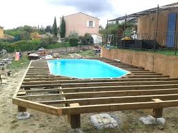 Terrasse Bois Suspendue Sur Pilotis Et Balcons Angers Prix D Une En Pool Patio Designs Backyard Pool Landscaping Pool Patio