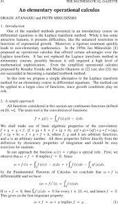 Maybe you would like to learn more about one of these? An Elementary Operational Calculus The Mathematical Gazette Cambridge Core