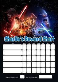 Personalised Star Wars Reward Chart Adding Photo Option Available