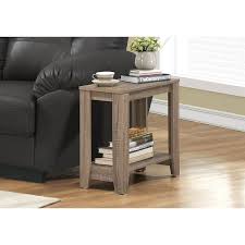 Strong angular black metal legs for a distinctive modern appeal. Monarch 3115 Dark Taupe Rectangular Side Accent Table